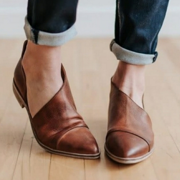 Free People Shoes - 🆕️ FREE PEOPLE ROYALE D'ORSAY LEATHER DRESS FLATS